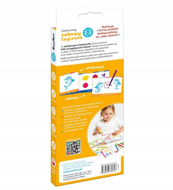 Książeczka Edukacyjna Dla Dzieci Zabawy Logiczne 240+ Zadań 3-5+ CzuCzu