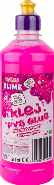 Klej w płynie Tuban Brokatowy Różowy 500 ml