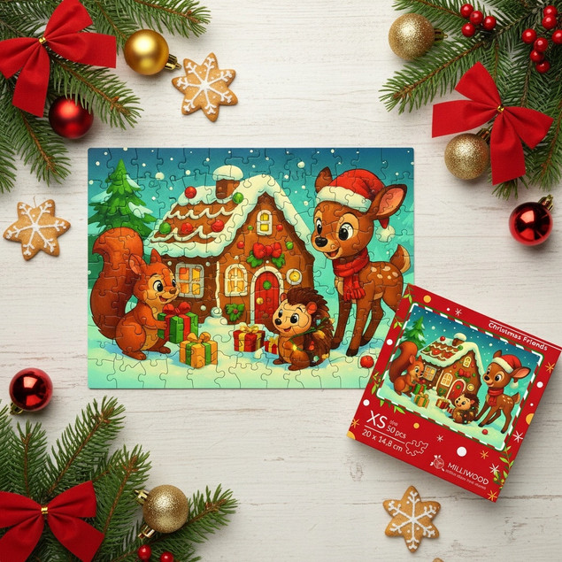 Puzzle Alexander 50 elementów Drewniane Świąteczni Przyjaciele