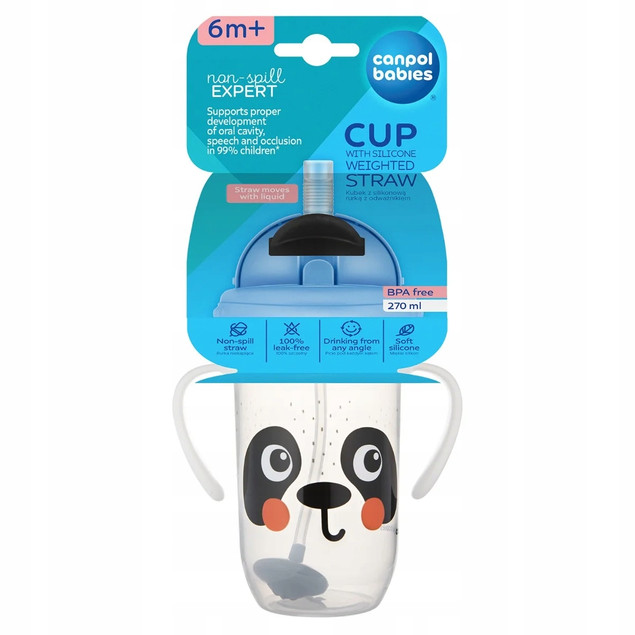 Kubek Niekapek Miś Panda 270ml - Canpol Babies
