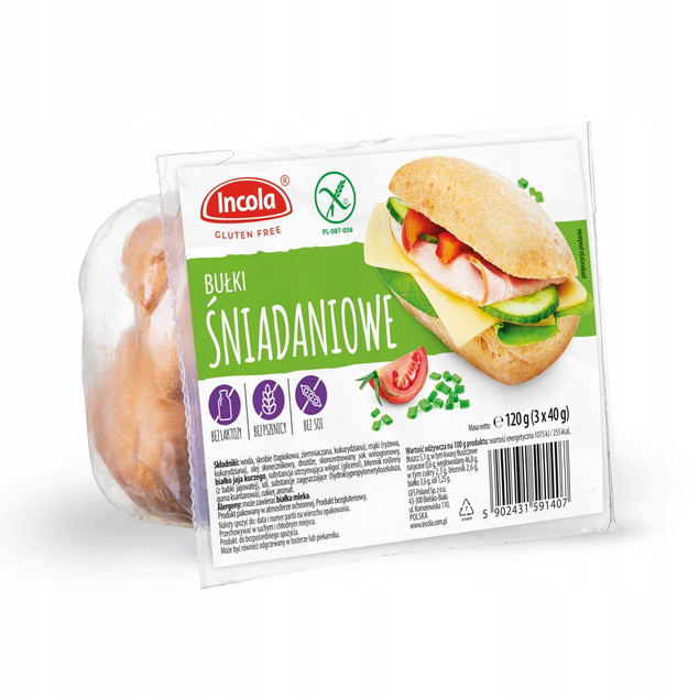 Incola Bułki Śniadaniowe Bezglutenowe 120g (3x40g)