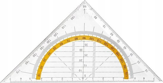 BIC Ekierka Geometryczna 2w1 z Kątomierzem - Odporna na Pęknięcia