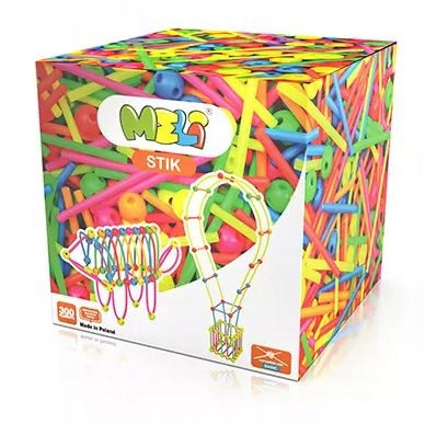 Klocki Meli Stick Neon Patyczki + Kulki 300 el. Zestaw Konstrukcyjny
