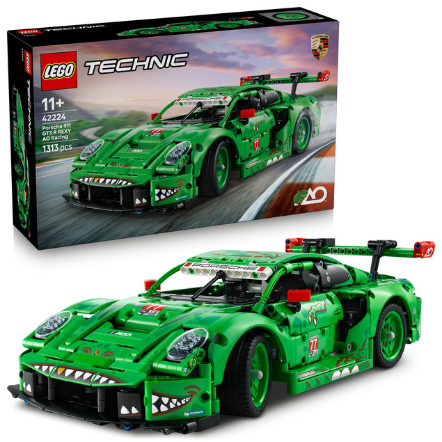 LEGO Technic 42224 Porsche 911 GT3 R REXY AO Racing – Wyścigowy Samochód T-Rex