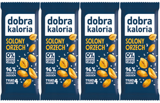 4x Smaczny i Zdrowy Baton SOLONY ORZECH Bez Cukru Błonnik Dobra Kaloria