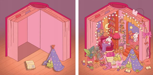 Scenki z Cosy stickers. Urocze miasteczko
