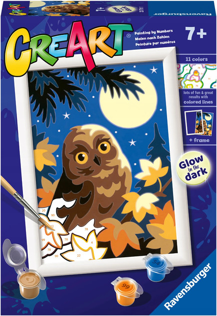 CreArt Sowa Nocą Malowanie Po Numerach Ravensburger 23711
