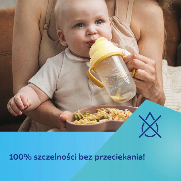 CANPOL Kubek Niekapek z Rurką i Odważnikiem Dla Dzieci 270ml ŻÓŁTY