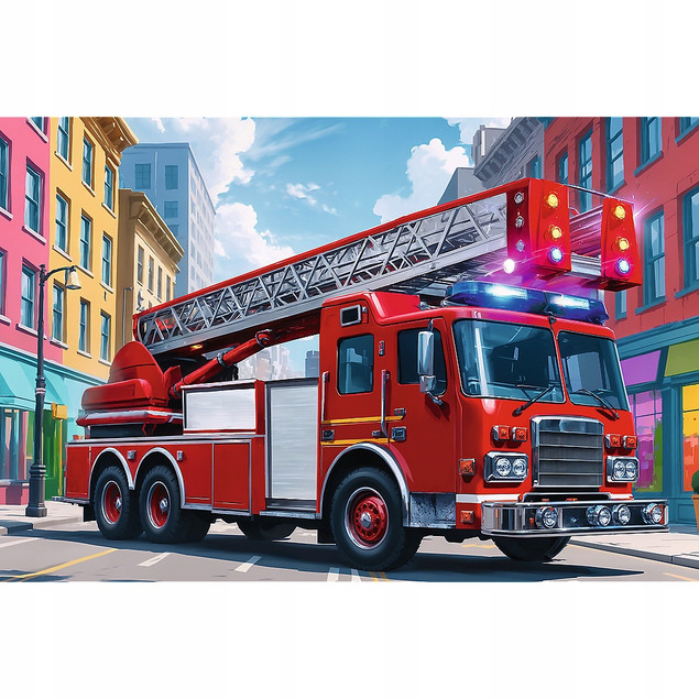 Puzzle 60 elementów Wóz strażacki Trefl