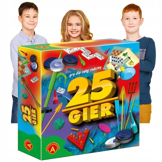 Gry x25 Warcaby Chińczyk Trójkąt Bierki Pchełki 5+ Alexander 0157
