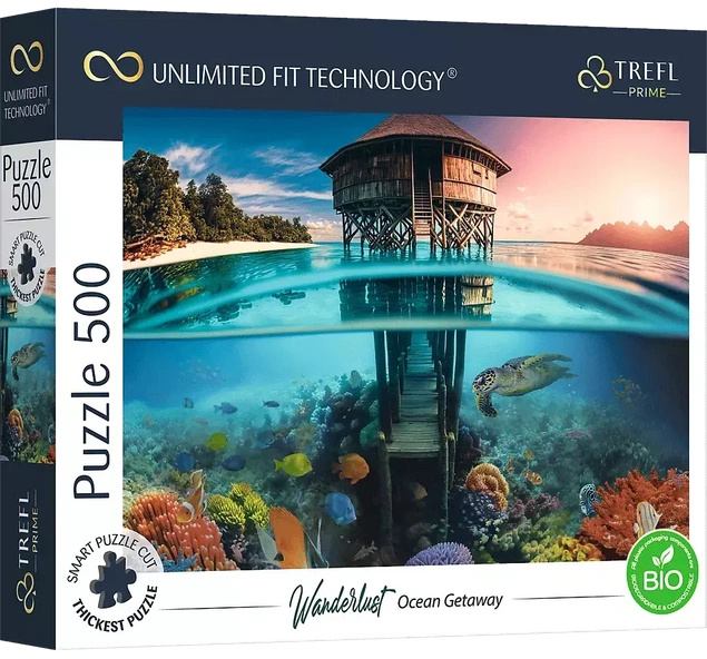 PUZZLE 500 OCEAN WODA PLAŻA ZWIERZĘTA MORSKIE 