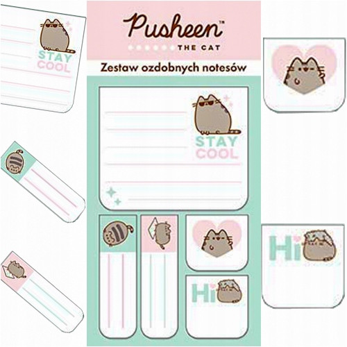 PUSHEEN Kot Samoprzylepne Karteczki Indeksujące Notesy 5 szt. St. Majewski