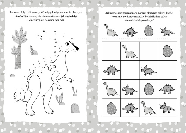 Zadanka i Piaskowanki DINOZAURY z Piaskiem i Rysikiem 5+ Skrzat