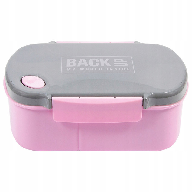 BackUp Lunchbox Śniadaniówka Szkolna RÓŻOWY 3 Przegródki BPA FREE