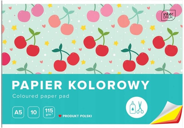 Blok Wycinanka Papier Kolorowy A5/10k Do Prac Plastycznych 115g Interdruk