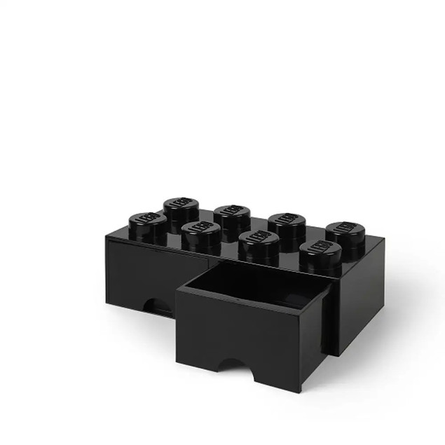 Pojemnik LEGO Duża Szuflada Klocek 8 Czarny – Organizer do Pokoju