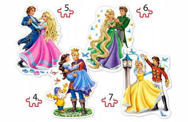 PUZZLE MAXI 4W1 KSIĘŻNICZKI PRINCESS 3+ CASTOR