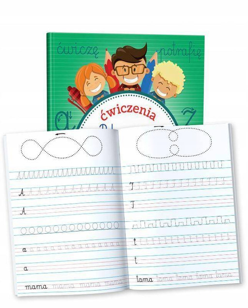 PAKIET Nauka Pisania Kaligrafia Grafomotoryka Szlaczki + Długopis Usuwalny