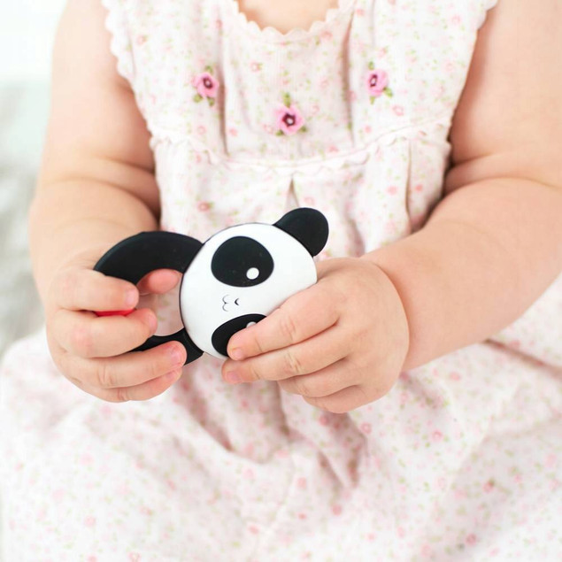 Gryzak Silikonowy Miś Panda na ząbkowanie 0M+ - Akuku