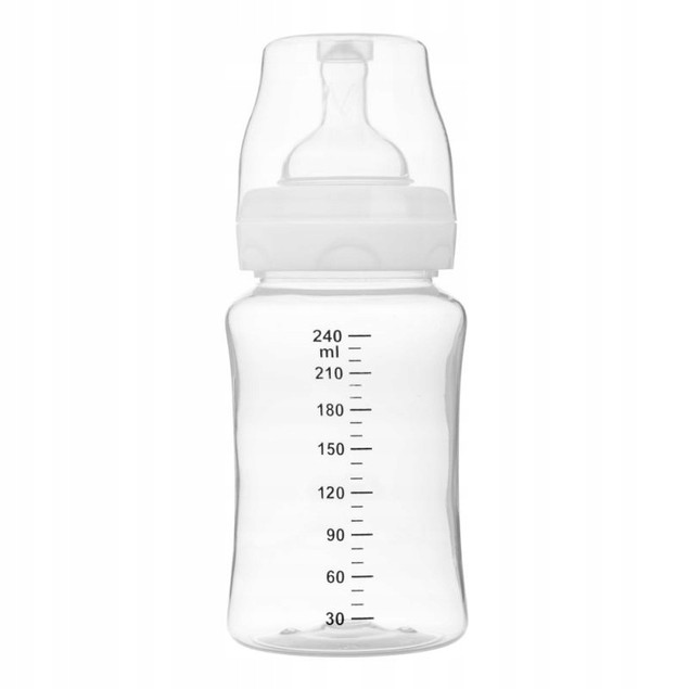 AKUKU Butelka Szeroka Antykolkowa Smoczek Do Karmienia 240ml 0m+ A0107