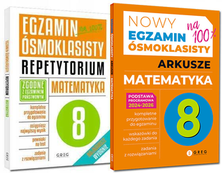 2x Egzamin Ósmoklasisty KOMPLET Matematyka Greg ZESTAW