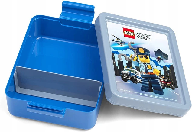Praktyczna Śniadaniówka LEGO City z Przegródką i Klipsami_2
