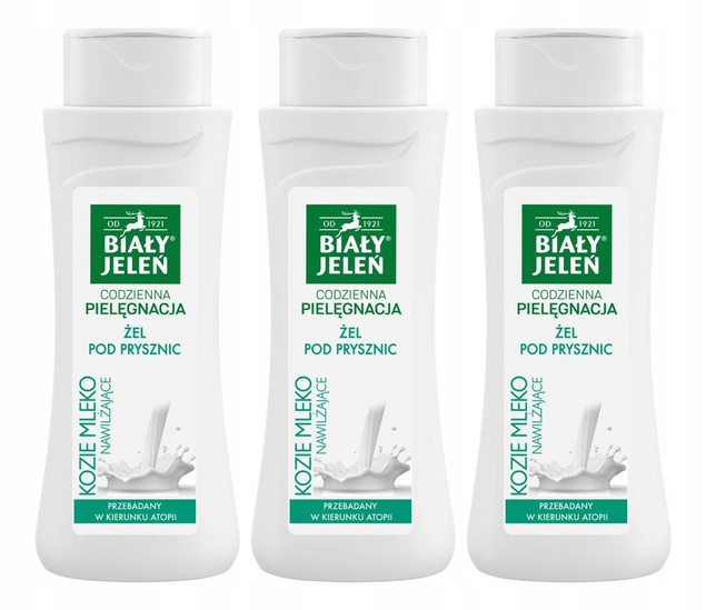 3x BIAŁY JELEŃ Żel Pod Prysznic KOZIE MLEKO 300 ml