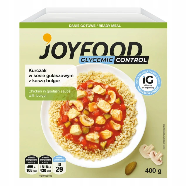 Joyfood Glycemic Control Kurczak w sosie gulaszowym z kaszą bulgur 400g