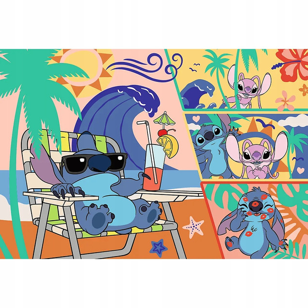 Trefl Puzzle UFT, Lilo&Stitch 100 el. Plażowe dni + kolekcjonerski plakat