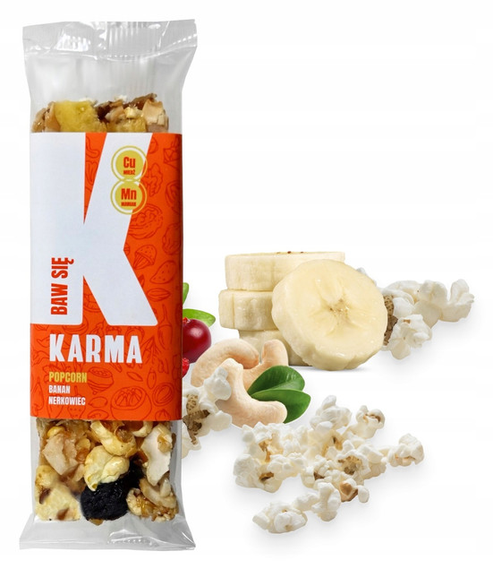 Baton Karma Popcorn Banan Nerkowiec Fit 35g