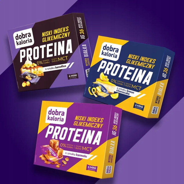 Dobra Kaloria Mini Batoniki proteinowe Banoffee 102 g Niski IG + Olej MCT