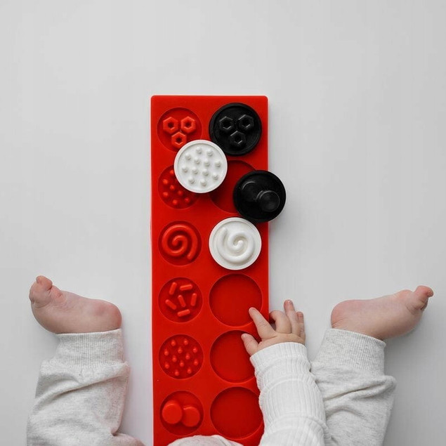 Puzzle sensoryczne kółeczka XL kontrastowe