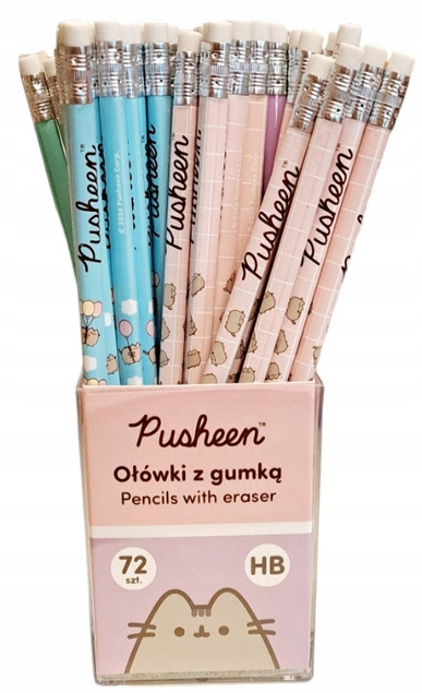 4x Ołówek z gumką Pusheen St. Majewski HB 1 szt.