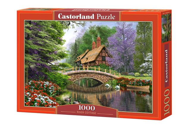 Puzzle 1000 Układanka Krajobraz Widok Las Rzeka MOST Chata Dom 9+ Castor