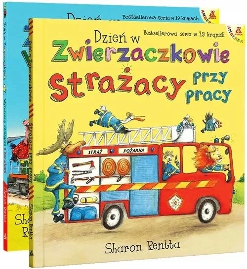 Pakiet książek Dzień w Zwierzaczkowie: Strażacy przy pracy i Wyruszamy pociągami z