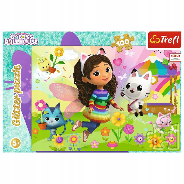 Puzzle Brokatowe Koci Domek Gabi 100 elementów Trefl