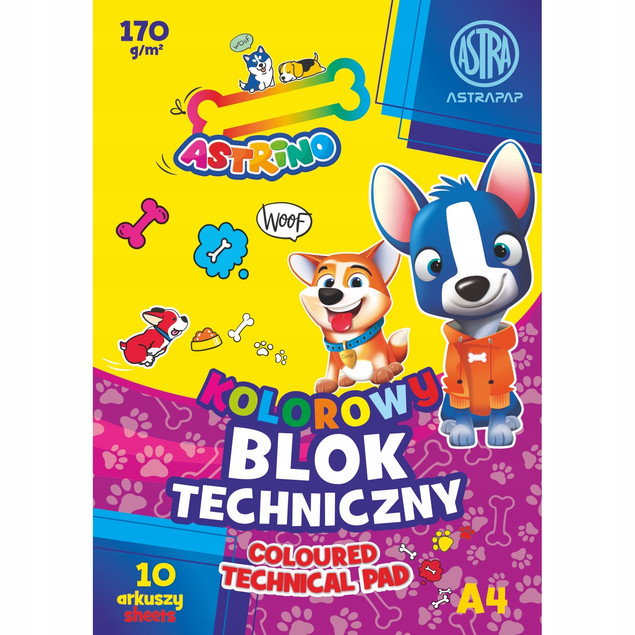 Blok techniczny kolorowy A4 dla dzieci