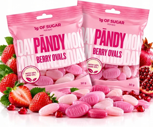 Żelki PANDY Poziomka i Granat Bez Cukru