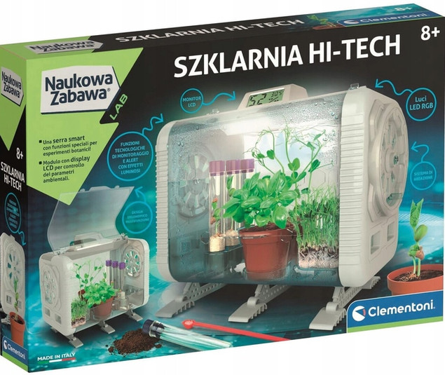 NAUKOWA ZABAWA Eko Nowoczesna Szklarnia Hi-Tech Dla Dzieci 8+ Clementoni