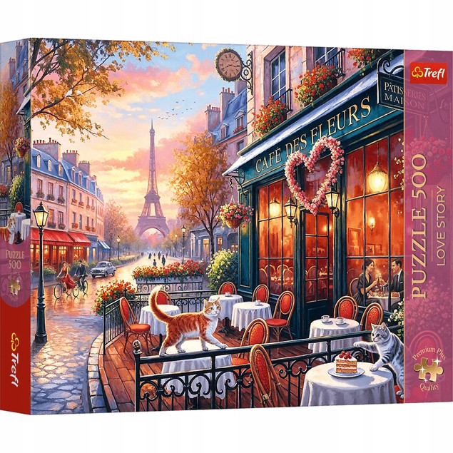 Puzzle Trefl 500 el. Love Story: Miłość w Paryżu Premium Plus Quality