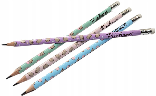 4x Ołówek z gumką Pusheen St. Majewski HB 1 szt.