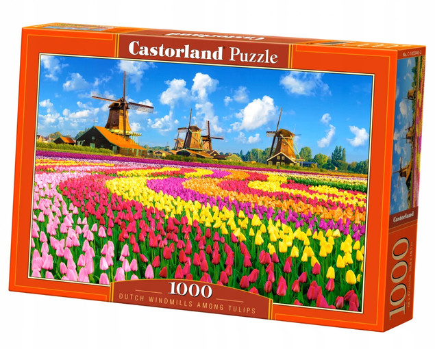 Puzzle Castorland 1000 el. Dutch Windmills Among Tulip (Holenderskie Wiatraki i Tulipany)