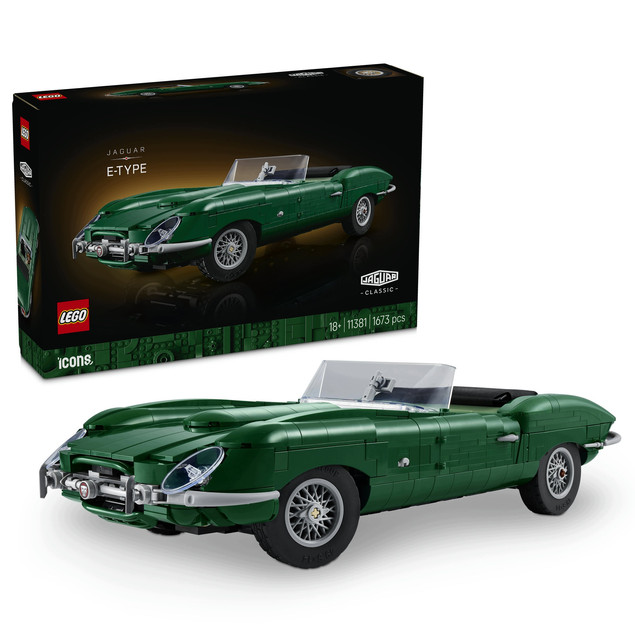 LEGO Icons 11381 Jaguar E-Type – Klasyczny Model Samochodu dla Dorosłych