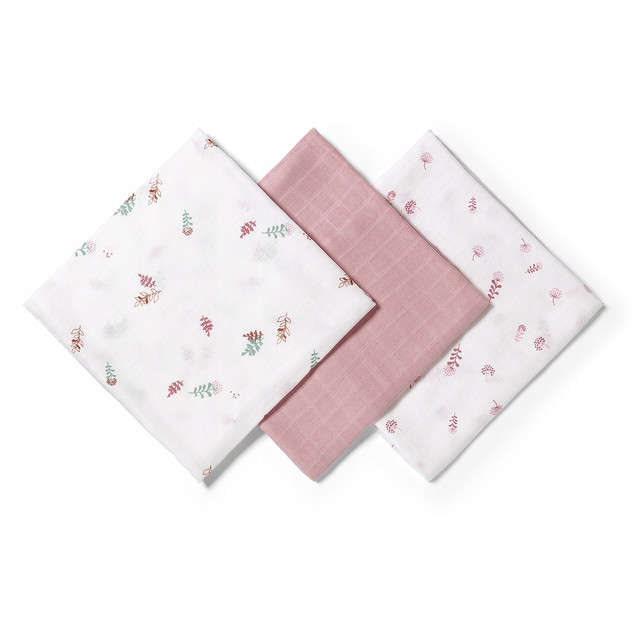 Babyono Pielucha Bambusowa 70x70 cm, 3-pak, Różowa 397/14