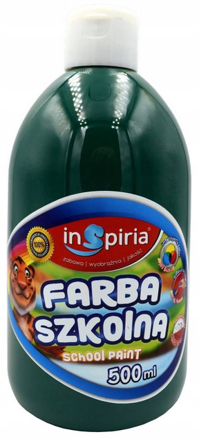 Farba Plakatowa Szkolna 500ml CIEMOZIELONA Inspiria 8335