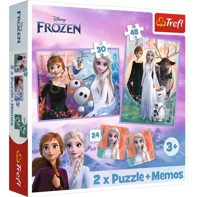 PUZZLE 2w1 + MEMOS ELZA OLAF KRAINA LODU FROZEN 2