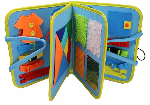 Tablica manipulacyjna Montessori z zegarem sensorycznym