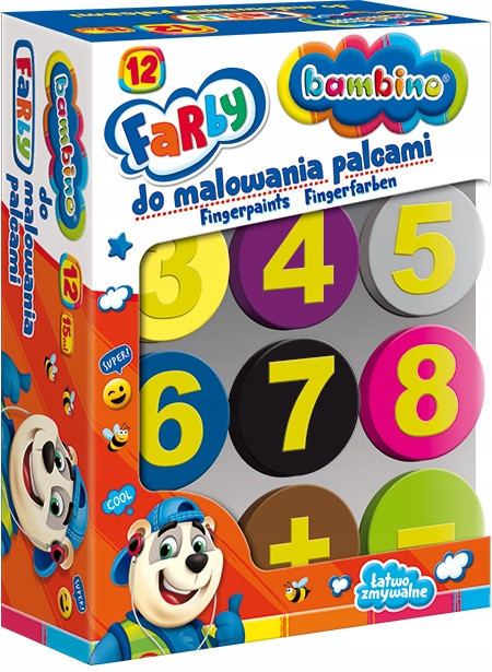 Farby do malowania palcami Bambino 12 szt. 15 ml