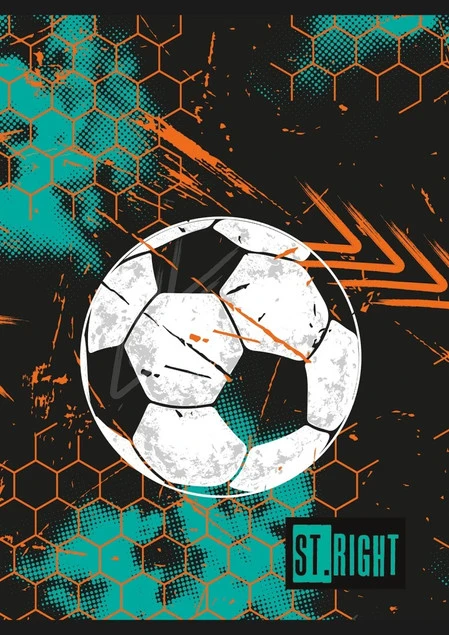 Zestaw zeszytów Football ST.Majewski x4 w kratkę