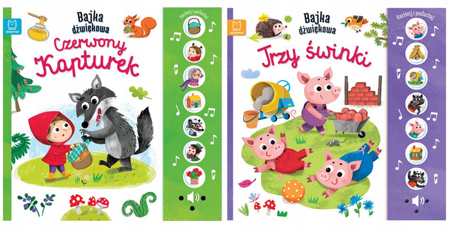 Pakiet Bajka Dźwiękowa Czerwony Kapturek Trzy Świnki Naciśnij i Posłuchaj